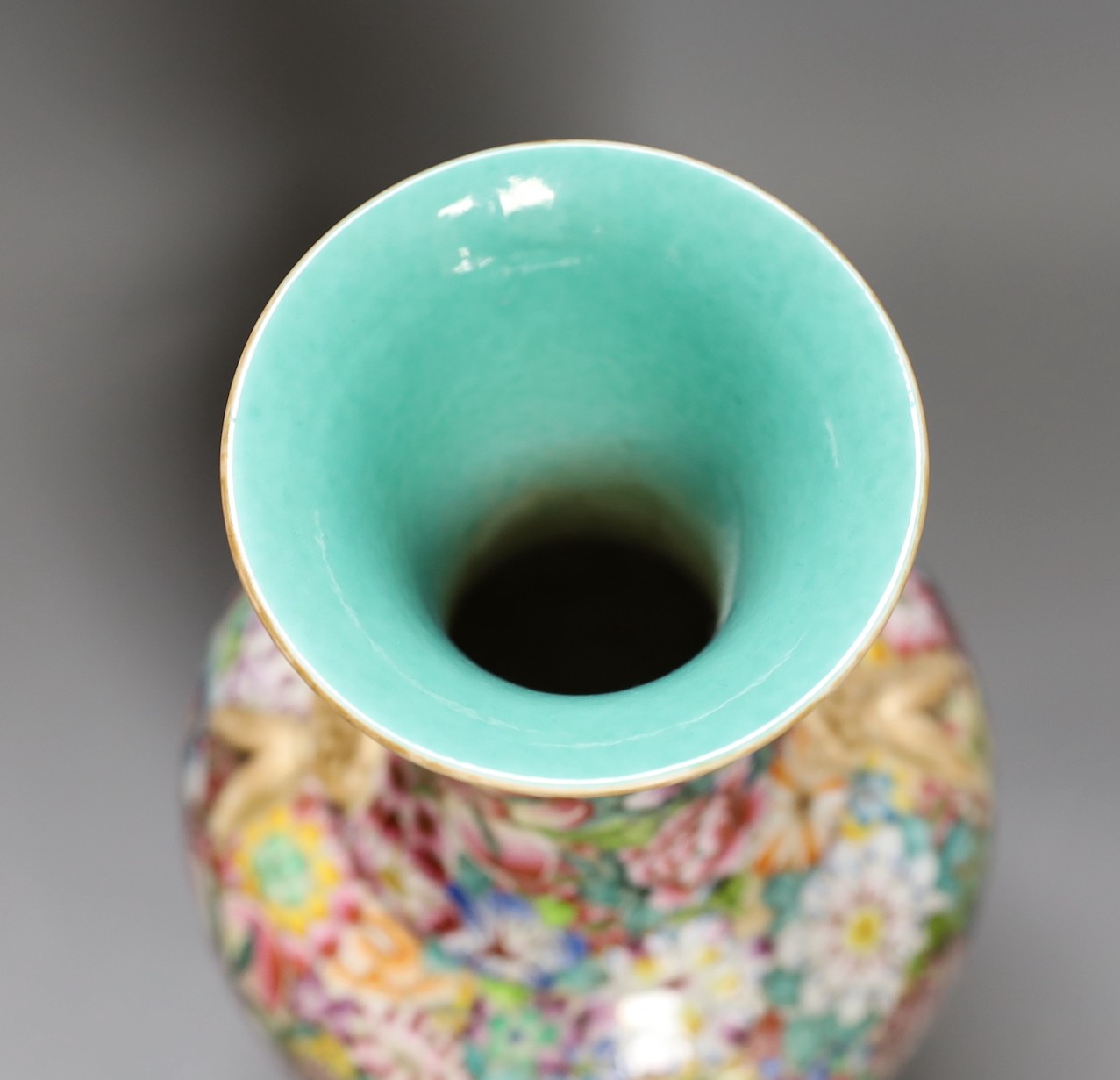 A Chinese 'thousand flower' vase, 36cm